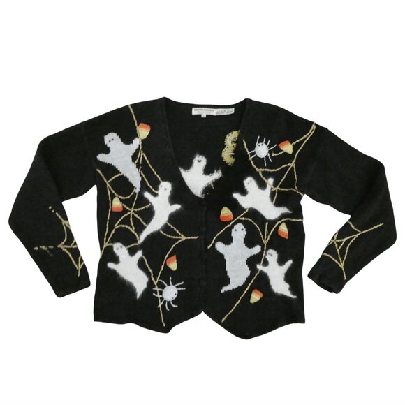 vtg LAUREN HANSEN Halloween theme sweater sz M - Picture 1 of 7